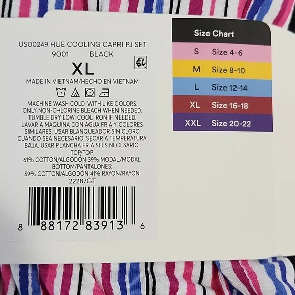 HUE's Cooling Capri PJ Set New **Stay Cool PJs** sz small** - Picture 4 of 5